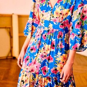 Sézane NWT Bonnie Dress in Jaquard Summer glow print